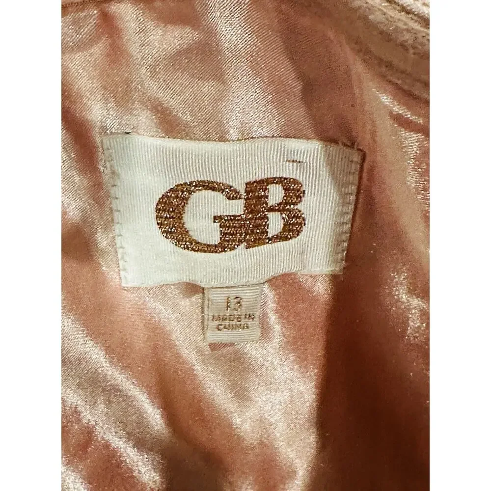NEW GIANNI BINI GB Rose Gold Pink Silver Lace Overlay Strapless Size 13 $179 - Picture 12 of 14